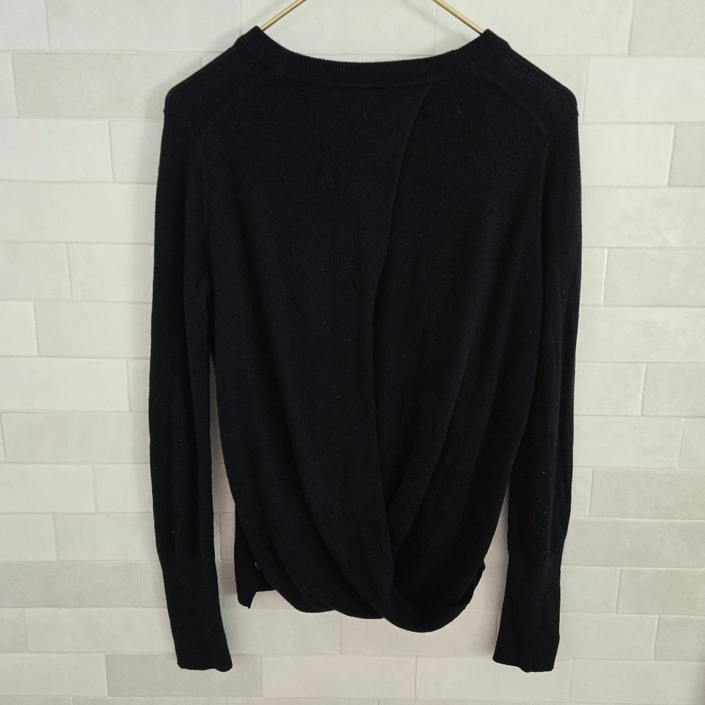 Lululemon Bring It Backbend Sweater Black Open Back Draped Cashmere Blend Tencel - Picture 10 of 12